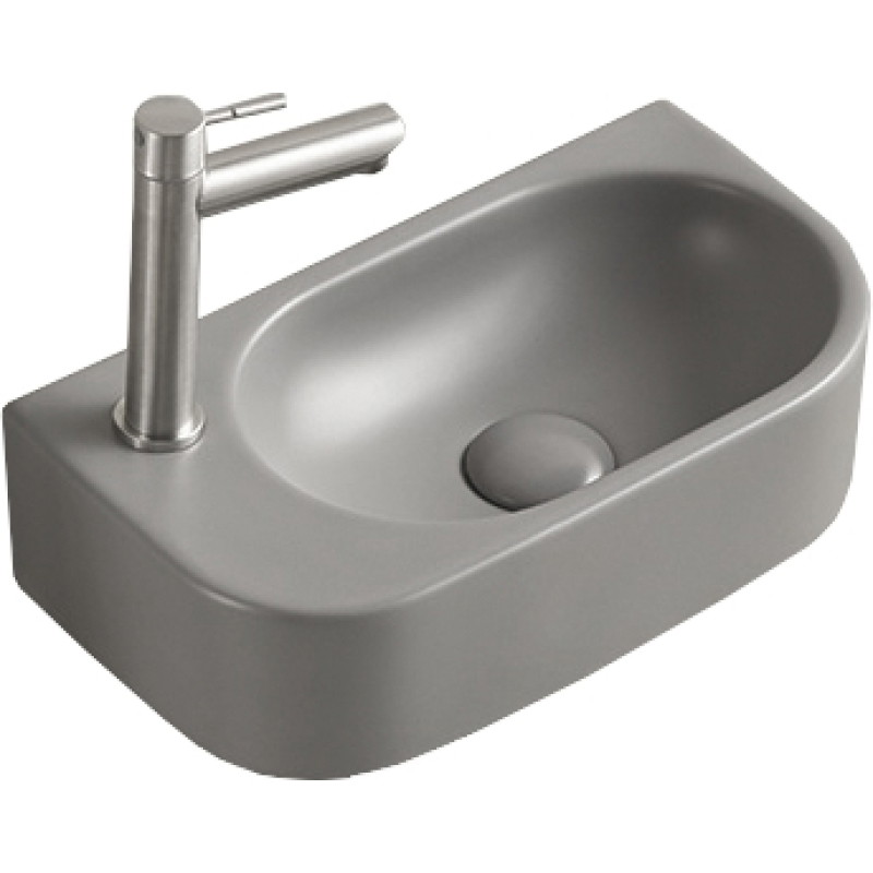 Mexen Viera stalviršio dešinysis kriauklė 40 x 21 cm, šviesiai pilka matinė - 21274061R