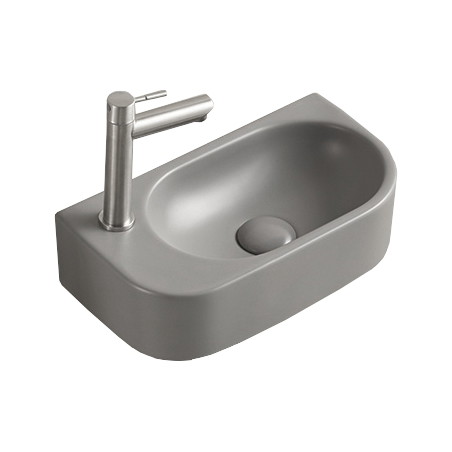Mexen Viera stalviršio dešinysis kriauklė 40 x 21 cm, šviesiai pilka matinė - 21274061R