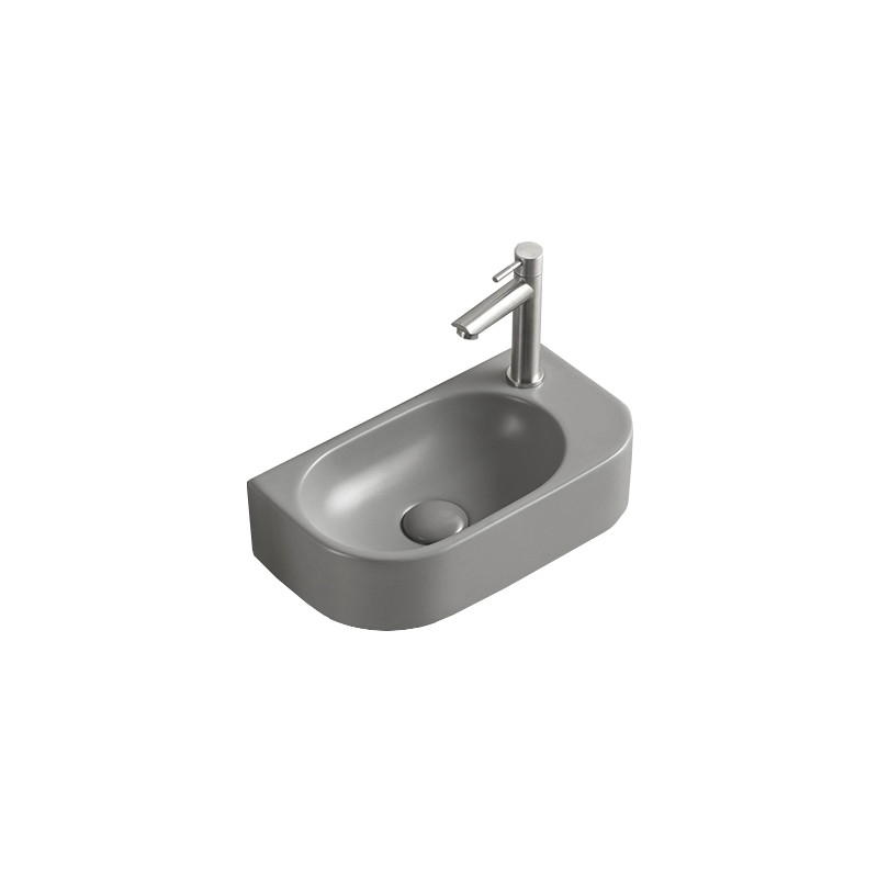 Mexen Viera kairinė kriauklė kairė 40 x 21 cm, šviesiai pilka matinė - 21274061L