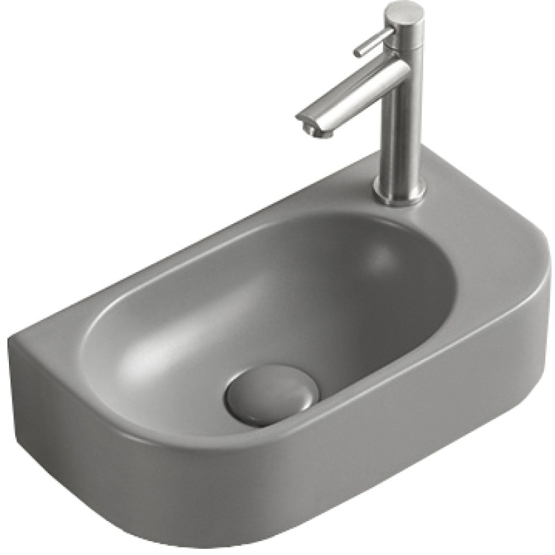 Mexen Viera kairinis praustuvas 40 x 21 cm, šviesiai pilkas matinis - 21274061L