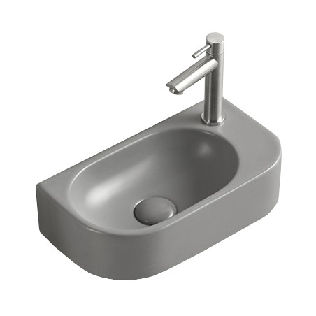 Mexen Viera kairinis praustuvas 40 x 21 cm, šviesiai pilkas matinis - 21274061L