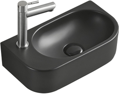 Mexen Viera dešinysis stalviršio praustuvas 40 x 21 cm, Juodas matinis - 21274085R