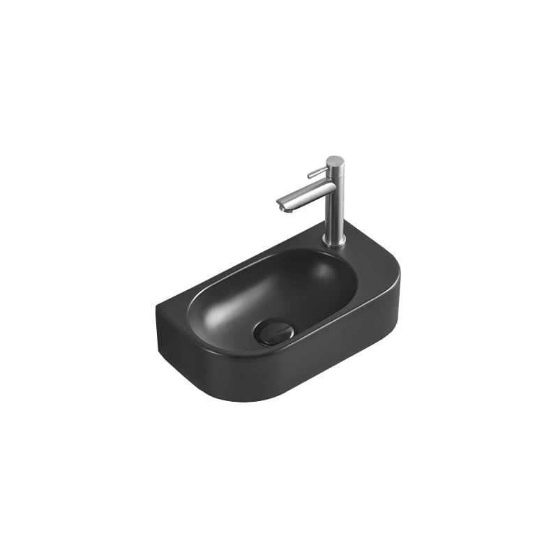 Mexen Viera stalviršio praustuvas kairysis 40 x 21 cm, juodas matinis - 21274085L