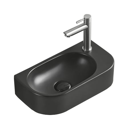 Mexen Viera stalviršio praustuvas kairysis 40 x 21 cm, juodas matinis - 21274085L