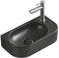 Mexen Viera kairėtasis praustuvas virš stalviršio 40 x 21 cm, juodas matinis - 21274085L