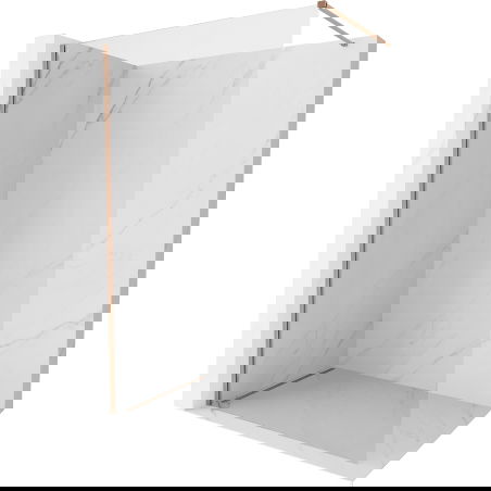 Mexen Kioto-X dušo sienelė Walk-in 60 x 200 cm, skaidri 10 mm, šepečiu valytas varis - 800-060-101-65-00-X