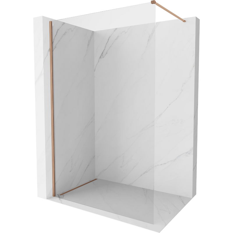 Mexen Kioto-X dušo sienelė Walk-in 120 x 200 cm, skaidri 10 mm, šepečiu valytas varis - 800-120-101-65-00-X