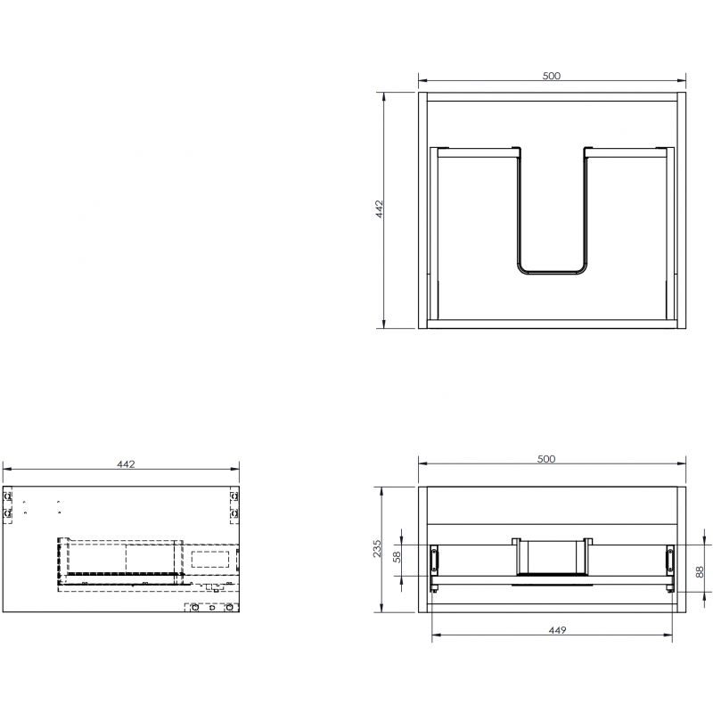 Mexen Box-A spintelės korpusas 50 cm, 1 stalčius, baltas matinis - 91AX0-0500-235-1-01