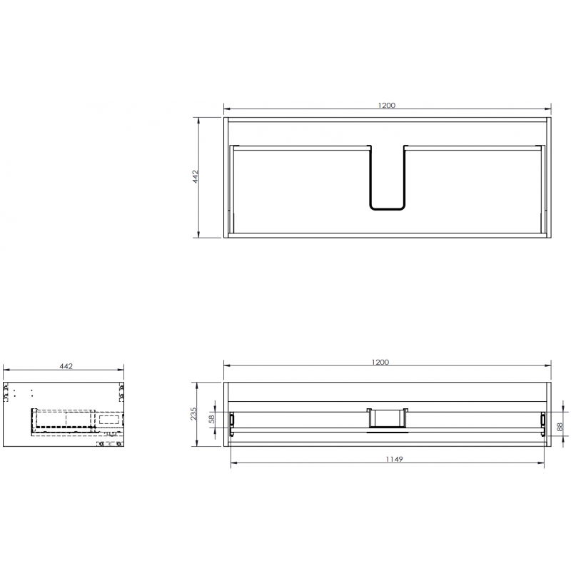 Mexen Box-A spintelės po praustuvu korpusas 120 cm, 1 stalčius, ąžuolas - 91AX0-1200-235-1-81