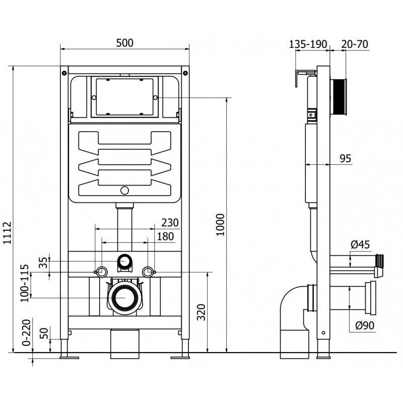 Mexen Fenix Air Slim pneumatinis potinkinis tualeto rėmas - 6A100