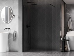 Mexen Kioto-X dušo sienelė Walk-in 80 x 200 cm, permatoma 10 mm, juoda - 800-080-101-70-00-X