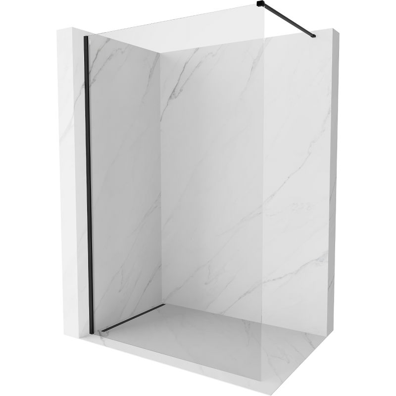 Mexen Kioto-X dušo sienelė Walk-in 130 x 200 cm, skaidri 10 mm, juoda - 800-130-101-70-00-X