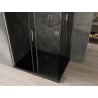 Mexen Omega stumdomas dušo kabina 100 x 80 cm, grafitas, chromas + juoda Flat dušo padėklas - 825-100-080-01-40-4070