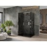 Mexen Omega stumdomas dušo kabina 100 x 80 cm, grafitas, chromas + juoda Flat dušo padėklas - 825-100-080-01-40-4070