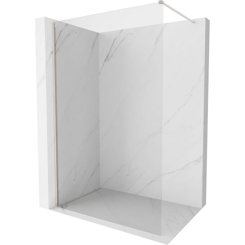 Mexen Kioto-X dušų siena Walk-in 140 x 200 cm, permatomas 10 mm, šlifuotas nikelis - 800-140-101-97-00-X