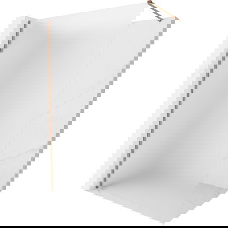 Mexen Kioto-X dušo pertvara Walk-in 100 x 200 cm, matinė 10 mm, rožinis auksas - 800-100-101-60-30-X