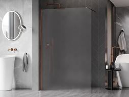 Mexen Kioto-X dušo pertvara Walk-in 100 x 200 cm, matinė 10 mm, rožinis auksas - 800-100-101-60-30-X