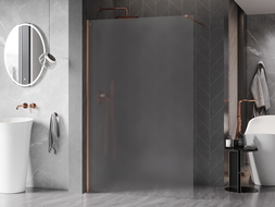 Mexen Kioto-X dušo siena Walk-in 120 x 200 cm, matinis 10 mm, šepečiu valyta varis - 800-120-101-65-30-X