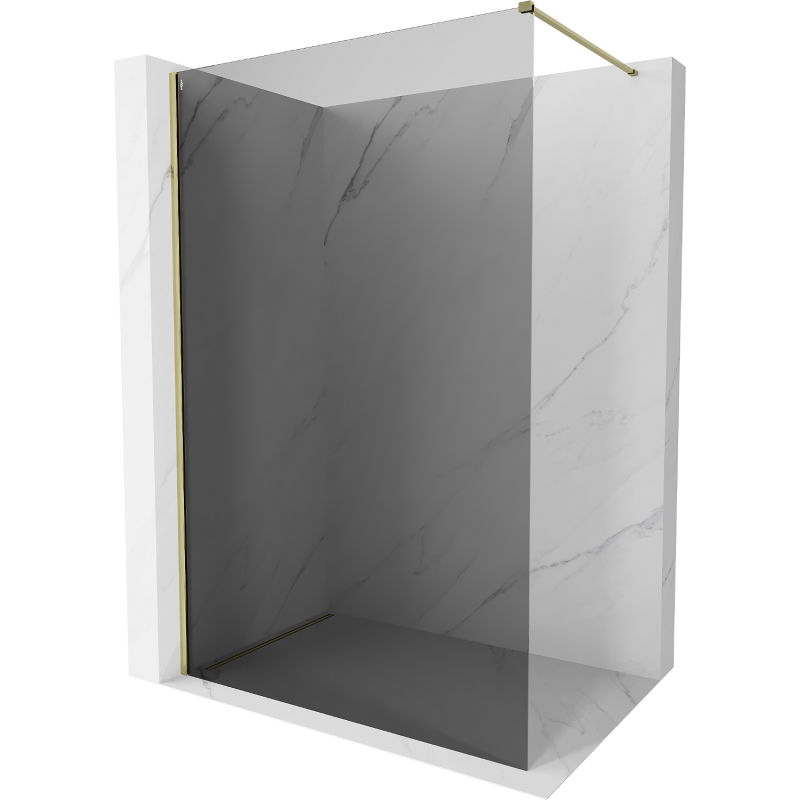 Mexen Kioto-X dušo siena Walk-in 80 x 200 cm, grafitas 10 mm, auksinė - 800-080-101-50-40-X