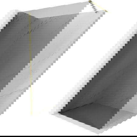 Mexen Kioto-X dušo sienelė Walk-in 100 x 200 cm, grafitas 10 mm, auksinė - 800-100-101-50-40-X
