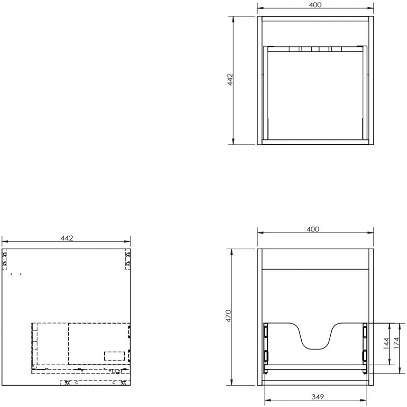 Mexen Box-A spintelės korpusas po praustuvu 40 cm, 1 stalčius, grafitas matinis - 91AX0-0400-470-1-66