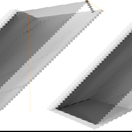 Mexen Kioto-X dušo pertvara Walk-in 90 x 200 cm, grafitas 10 mm, rausvas auksas - 800-090-101-60-40-X