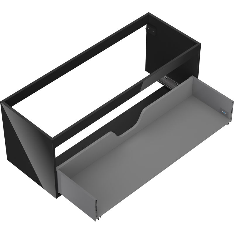 Mexen Box-A praustuvas - spintelė 120 cm, 1 stalčius, juodas blizgesys - 91AX0-1200-470-1-70