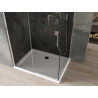 Mexen Omega slankiojančios dušo durys 100 x 80 cm, grafitas, chromas + Flat padėklas, baltas - 825-100-080-01-40-4010
