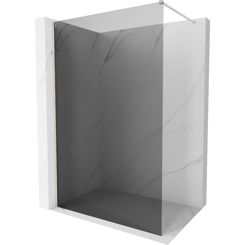 Mexen Kioto-X dušo siena Walk-in 90 x 200 cm, grafitas 10 mm, šlifuotas nikelis - 800-090-101-97-40-X