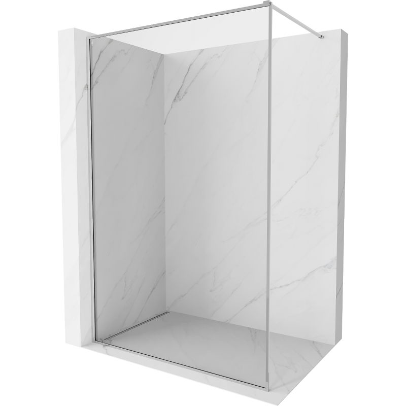 Mexen Kioto-XF dušo sienelė Walk-in su rėmu 140 x 202 cm, skaidri 10 mm, chromas - 800-140-104-01-00-X