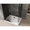 Mexen Omega stumdoma dušo kabina 110 x 70 cm, Grafito, Chromo + dušo padėklas Flat, bialy - 825-110-070-01-40-4010