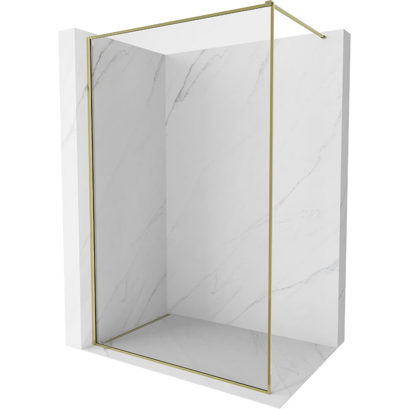 Mexen Kioto-XF dušo siena Walk-in su rėmu 100 x 202 cm, skaidrus 10 mm, auksinė - 800-100-104-50-00-X
