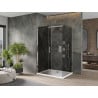 Mexen Omega stumdomas dušo kabina 110 x 80 cm, grafitas, chromas + Flat padėklas, baltas - 825-110-080-01-40-4010