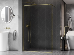 Mexen Kioto-XF dušo sienelė Walk-in su rėmu 120 x 202 cm, permatoma 10 mm, auksinė - 800-120-104-50-00-X