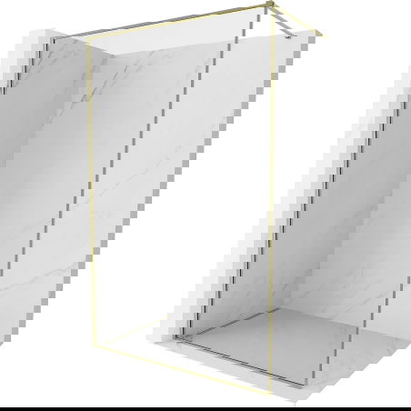 Mexen Kioto-XF dušo siena Walk-in su rėmeliu 140 x 202 cm, permatoma 10 mm, auksinė - 800-140-104-50-00-X