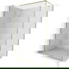Mexen Kioto-XF dušo siena Walk-in su rėmeliu 140 x 202 cm, permatoma 10 mm, auksinė - 800-140-104-50-00-X