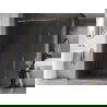 Mexen Kioto-XF dušo siena Walk-in su rėmeliu 140 x 202 cm, permatoma 10 mm, auksinė - 800-140-104-50-00-X