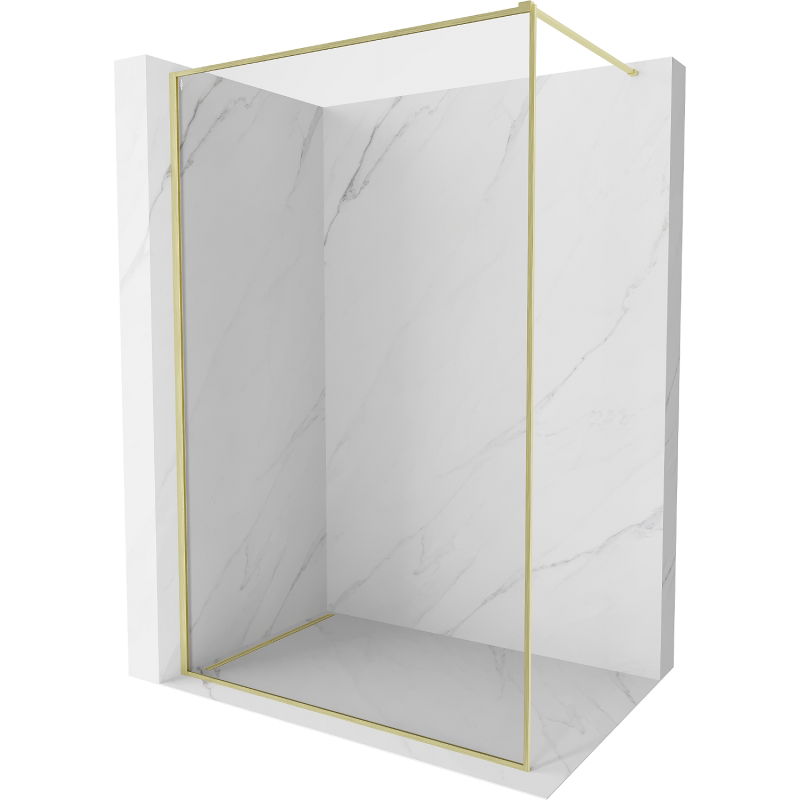 Mexen Kioto-XF dušo sienelė Walk-in su rėmu 150 x 202 cm, permatoma 10 mm, aukso spalvos šepečiu - 800-150-104-55-00-X