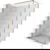 Mexen Kioto-XF dušo sienelė „Walk-in“ su rėmu 100 x 202 cm, skaidrus 10 mm, rausvas auksas - 800-100-104-60-00-X