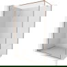Mexen Kioto-XF dušo sienelė Walk-in su rėmu 110 x 202 cm, skaidri 10 mm, šepečiu valyta varis - 800-110-104-65-00-X