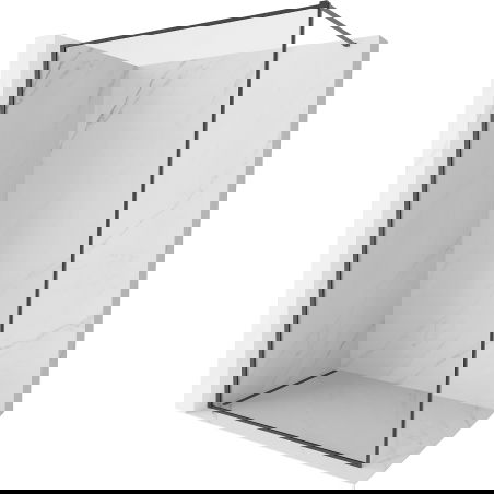 Mexen Kioto-XF Walk-in dušo sienelė su rėmu 80 x 202 cm, permatomas 10 mm, šepečiu šviesiai pilkas - 800-080-104-66-00-X
