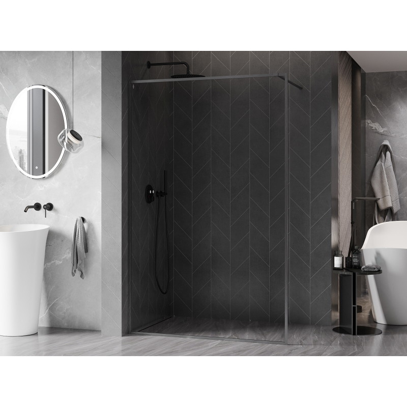 Mexen Kioto-XF Dušo sienelė Walk-in su rėmu 100 x 202 cm, permatoma 10 mm, šeškė pilka šlifuota - 800-100-104-66-00-X