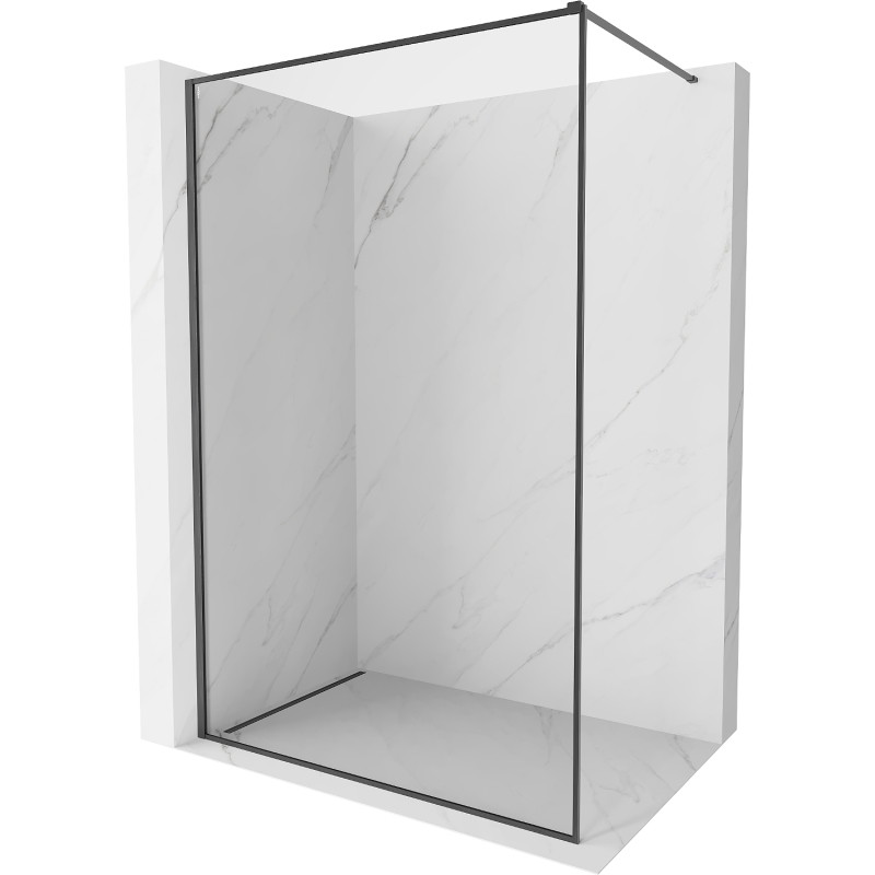 Mexen Kioto-XF dušo siena Walk-in su rėmu 110 x 202 cm, skaidri 10 mm, šepetys ginklas pilka - 800-110-104-66-00-X