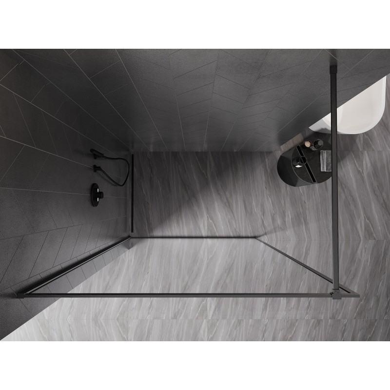 Mexen Kioto-XF dušo siena Walk-in su rėmu 110 x 202 cm, skaidri 10 mm, šepetys ginklas pilka - 800-110-104-66-00-X