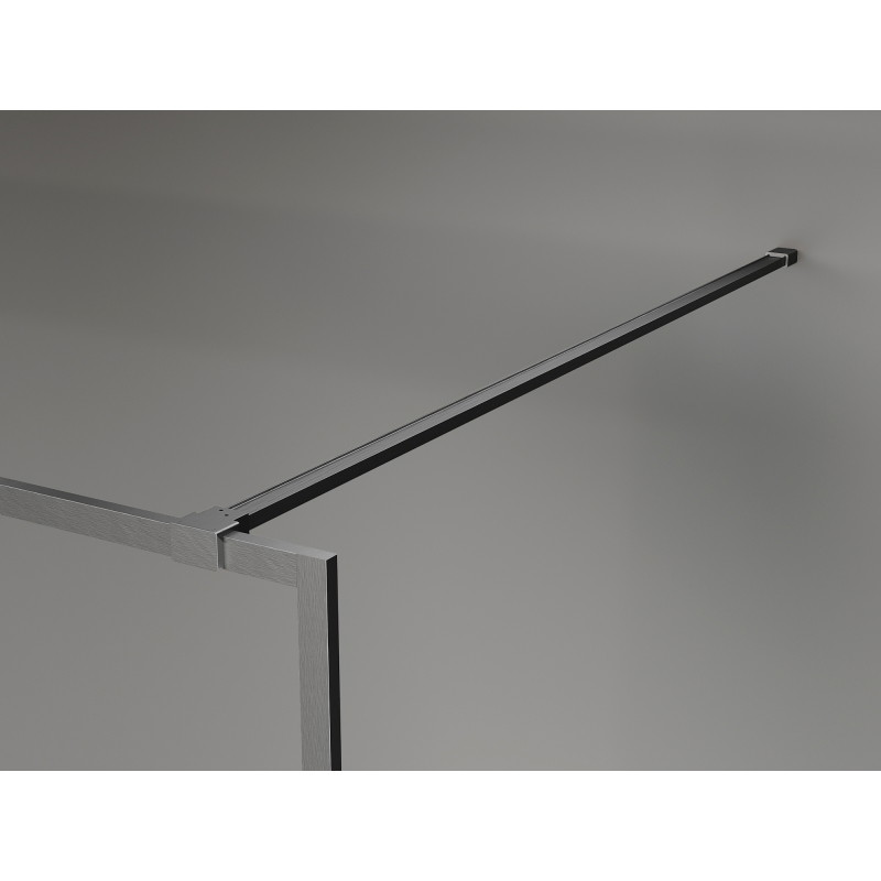Mexen Kioto-XF dušo siena Walk-in su rėmu 110 x 202 cm, skaidri 10 mm, šepetys ginklas pilka - 800-110-104-66-00-X