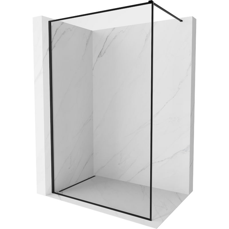 Mexen Kioto-XF dušo sienelė Walk-in su rėmu 100 x 202 cm, permatoma 10 mm, juoda - 800-100-104-70-00-X