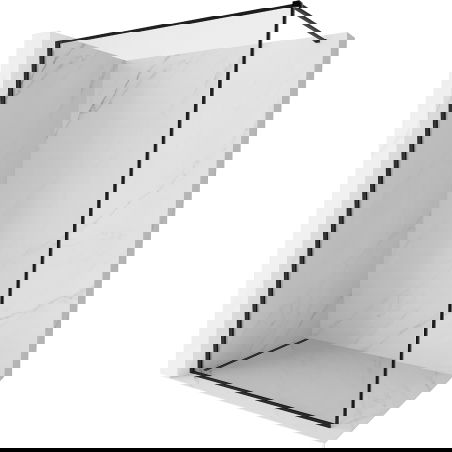 Mexen Kioto-XF dušo sienelė Walk-in su rėmu 110 x 202 cm, permatoma 10 mm, juoda - 800-110-104-70-00-X