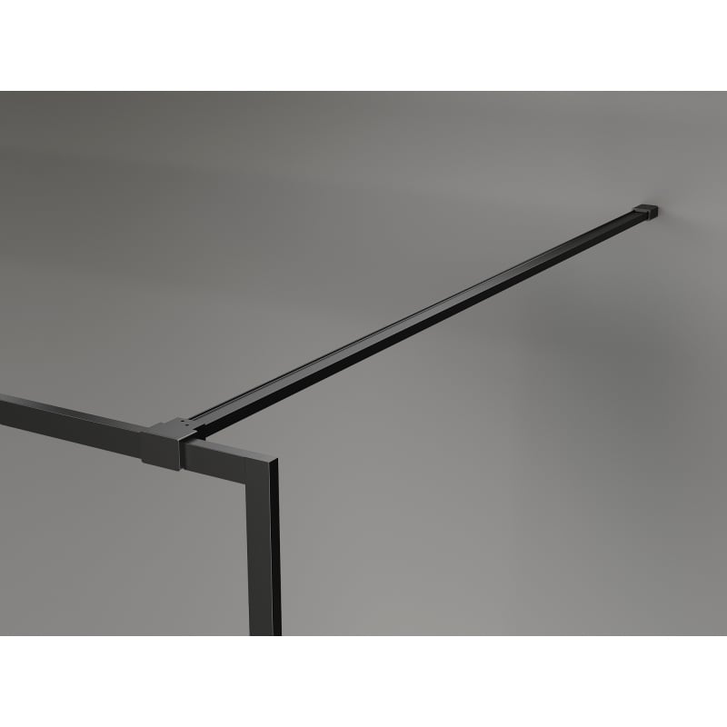 Mexen Kioto-XF dušo sienelė Walk-in su rėmu 140 x 202 cm, skaidri 10 mm, juoda - 800-140-104-70-00-X