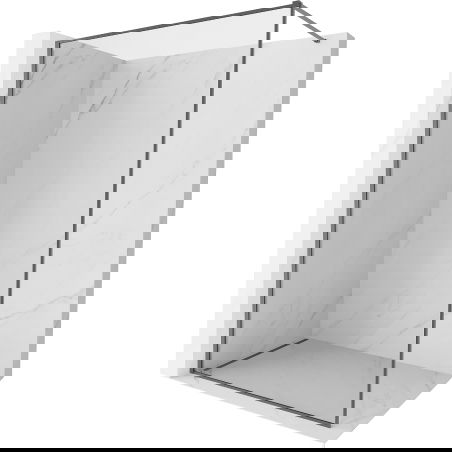 Mexen Kioto-XF dušo sienelė Walk-in su rėmu 130 x 202 cm, skaidri 10 mm, gun metal - 800-130-104-95-00-X