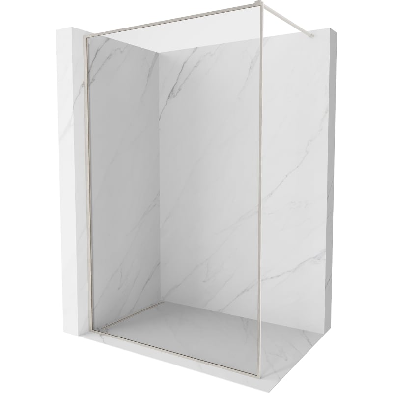Mexen Kioto-XF dušo sienelė Walk-in su rėmu 90 x 202 cm, skaidri 10 mm, šlifuotas nikelis - 800-090-104-97-00-X